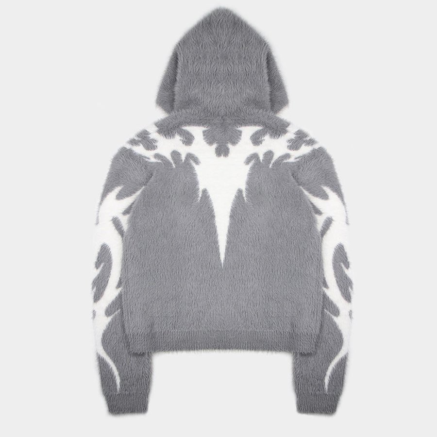 2024 Men's Sweater Pullover Mohair Long Sleeve Knitted Jumper Hoodies Custom Winter Men Clothes Knitwear Custom Knit Sweater