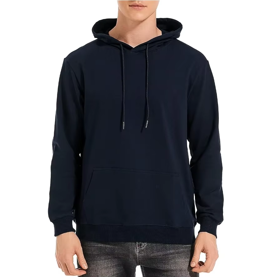 Men's Lightweight Pullover Hoodie Cotton Casual Hooded Sweatshirt Long Sleeve Fashion Drawstring with Pockets