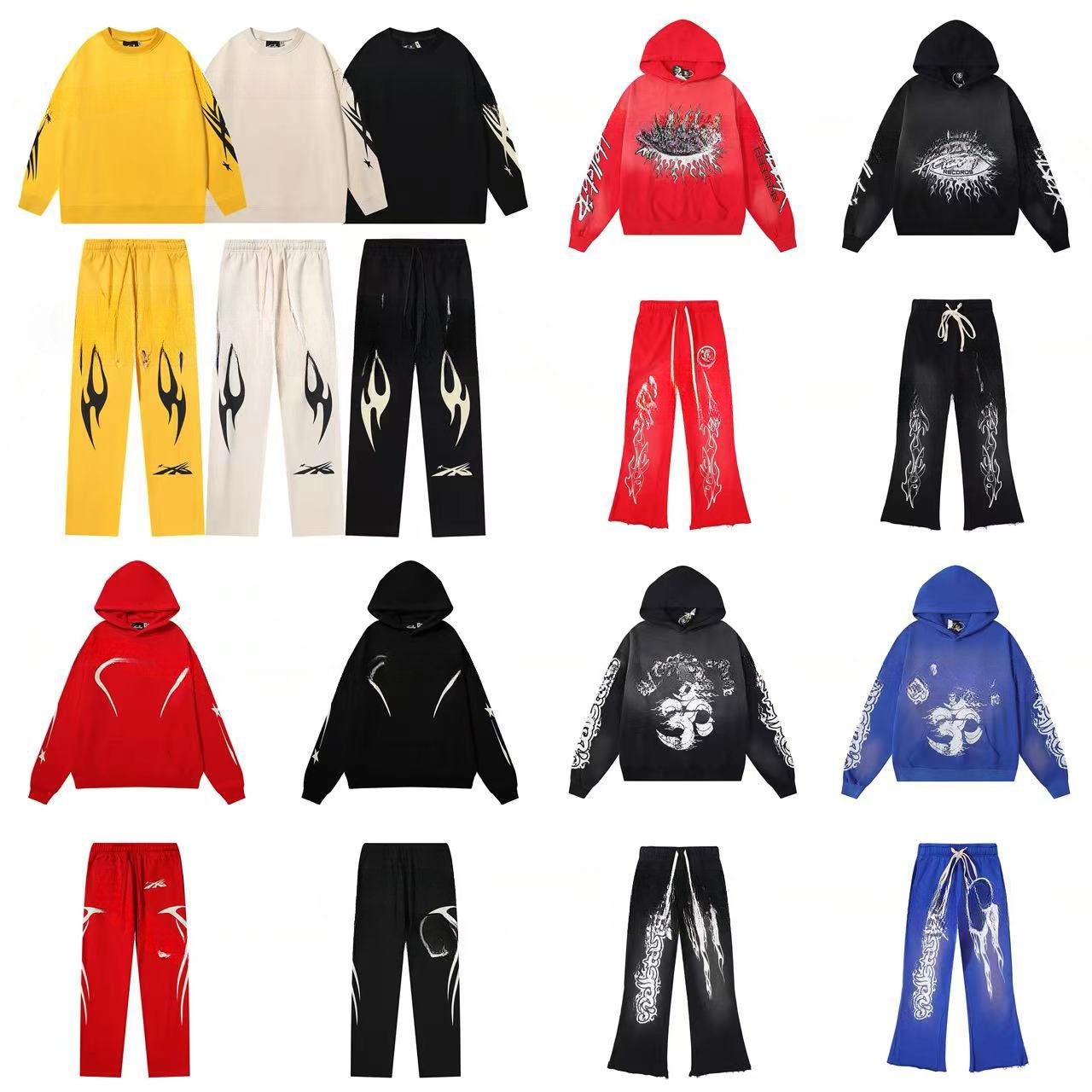 Fall Hell Hoodies Star Men's Clothing Fashion Brand Sport Hoodie Sweatshirt and Sweatpants Suit Men and Women