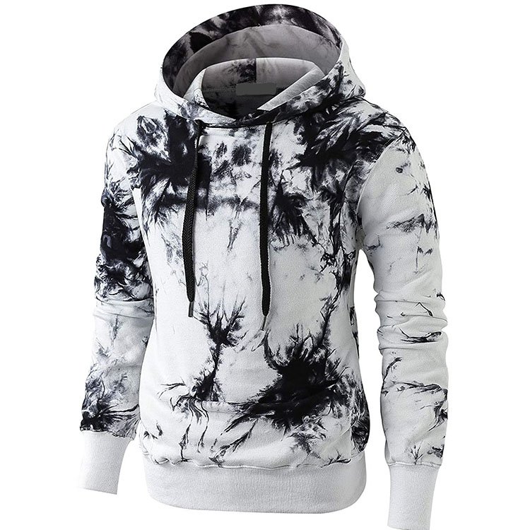 Mens Tie-Dye Pullover Hooded Sweatshirt Printed Oversize Pullover Hoodies