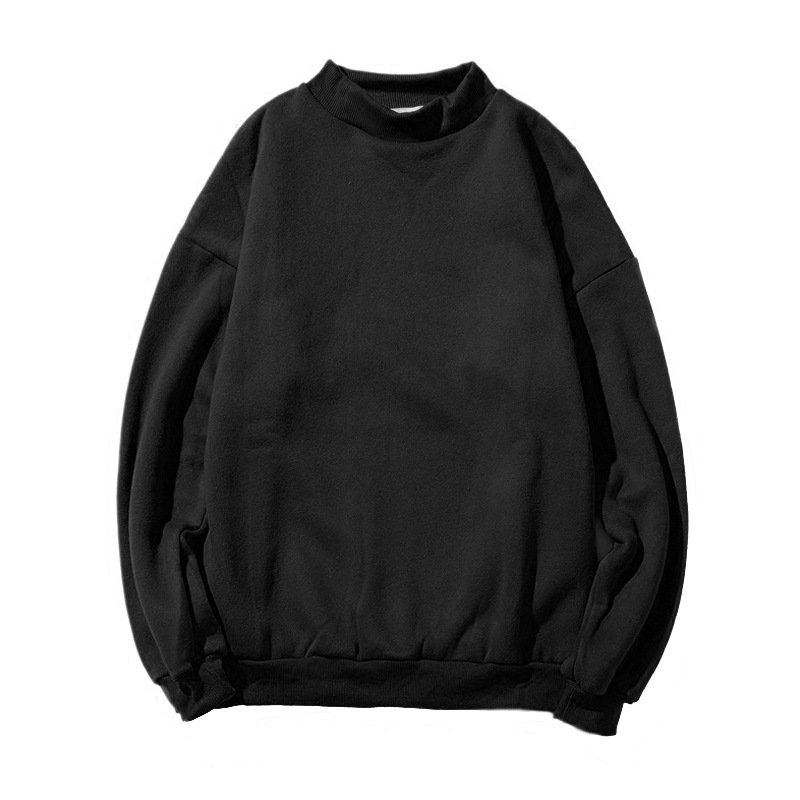 Custom printed sweater men's long-sleeved loose Korean style drop shoulder Trend Plus fleece turtleneck jacket men's hoodie