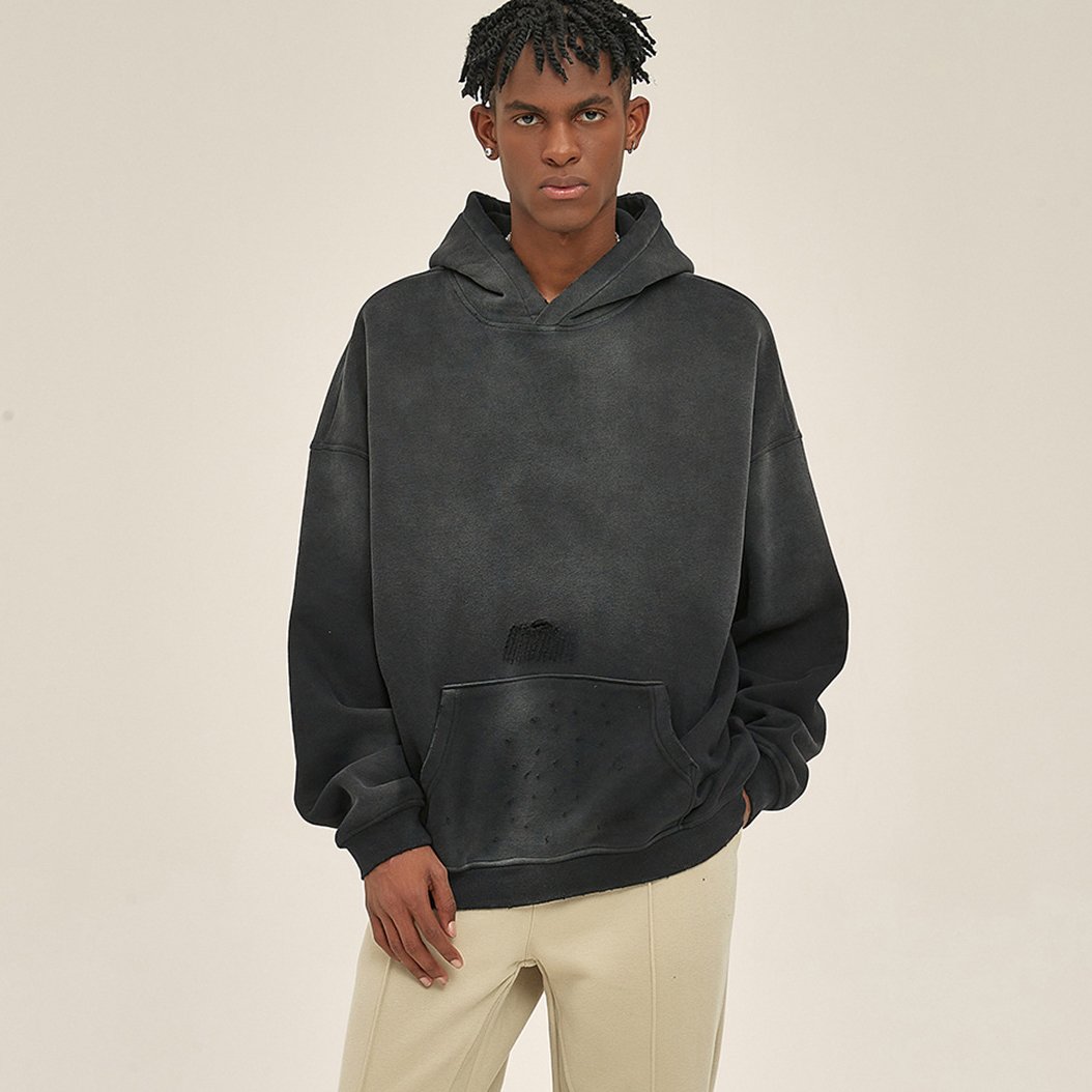 Quality Puff Printing Wholesale Heavyweight Cotton wash water Oversized Custom Print Luxury Pullover Cotton Custom Hoodies