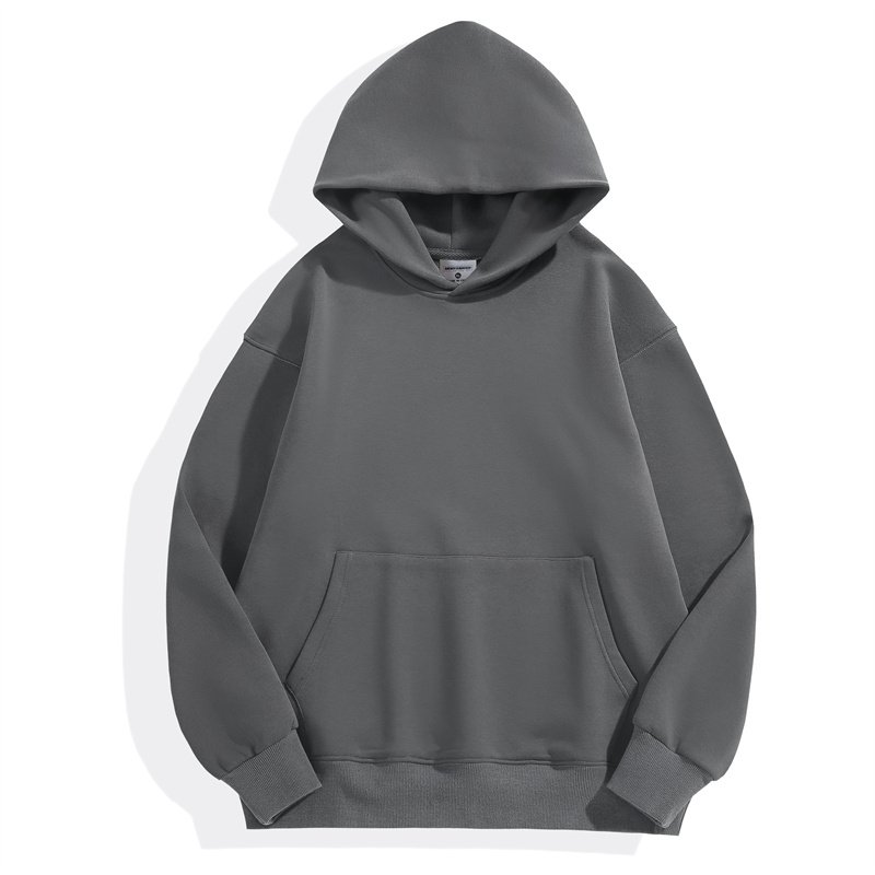 Winter Heavy Cotton 500gsm Fleece Warm Oversize Hoodies Add Embroidery Logo High Quality Casual Pure Color Men's Cotton Hoodies