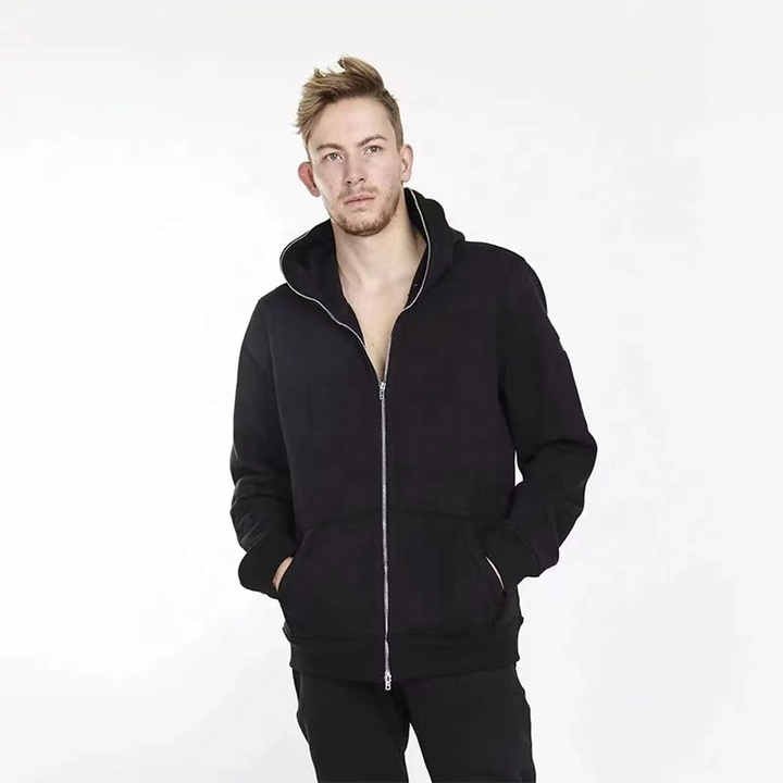 full zip up hoodie high quality pure cotton comfortable regular fit Men's hoodie custom graph and color blank hoody for men