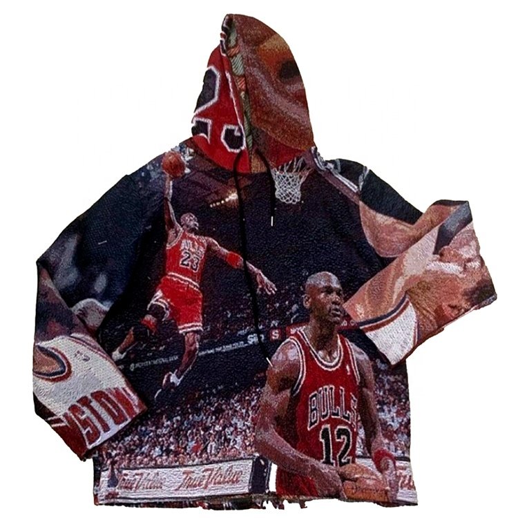 clothing manufacturers custom streetwear thick hoodies plus size men's woven tapestry hoodie sweater hoody