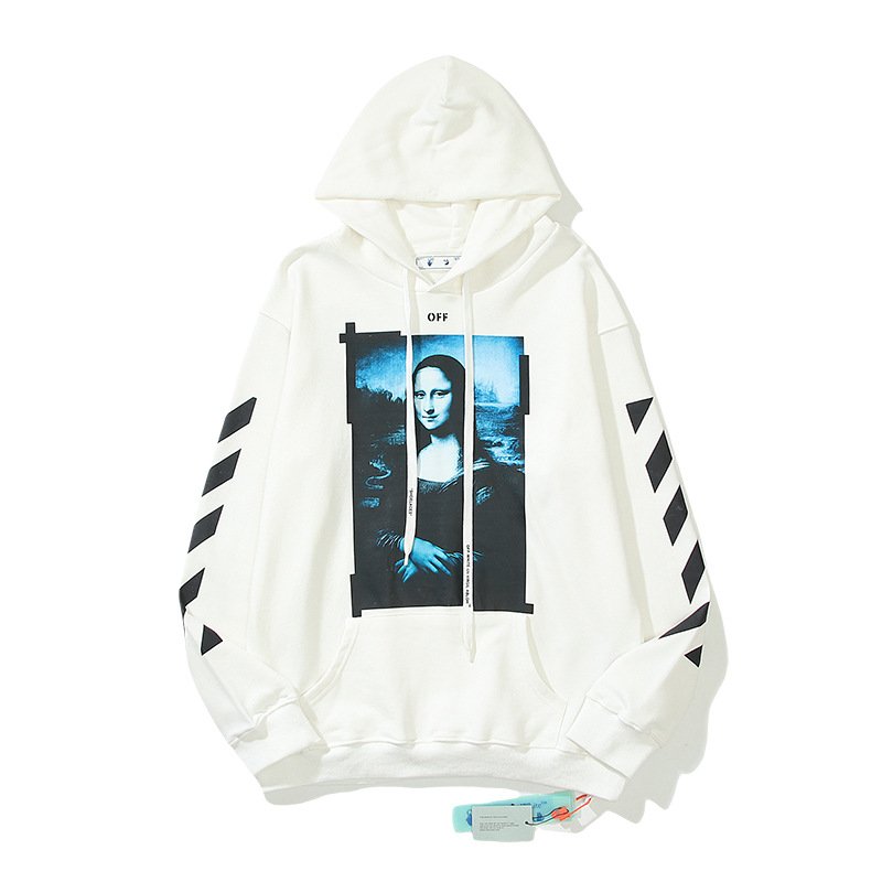 Wholesale High Quality OW 100% Cotton Terry Pullover Hoodie Men's and Women's Hoodies Oversized Thick Hoodie