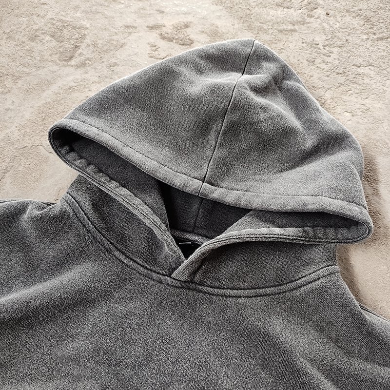 Drop Shipping 320gsm Heavyweight Cotton Pullover French Terry Drop Shoulder No Strings Men's Hoodies