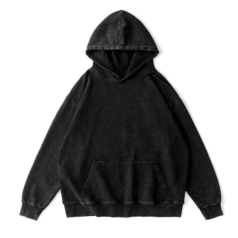 Wholesale Custom acid wash hoodie Oversize 360gsm Fashion Smoke 5 colors Vintage Heavy Men'S Acid Wash Hoodie with pocket
