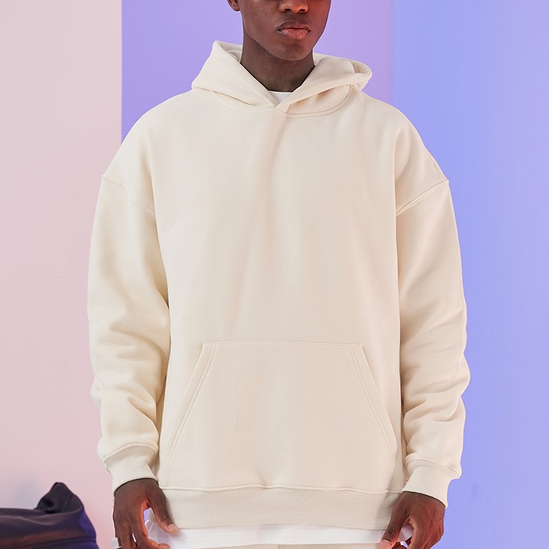 custom logo heavy weight thick cotton brand hoodie men oversized stringless embossed quality hoodies