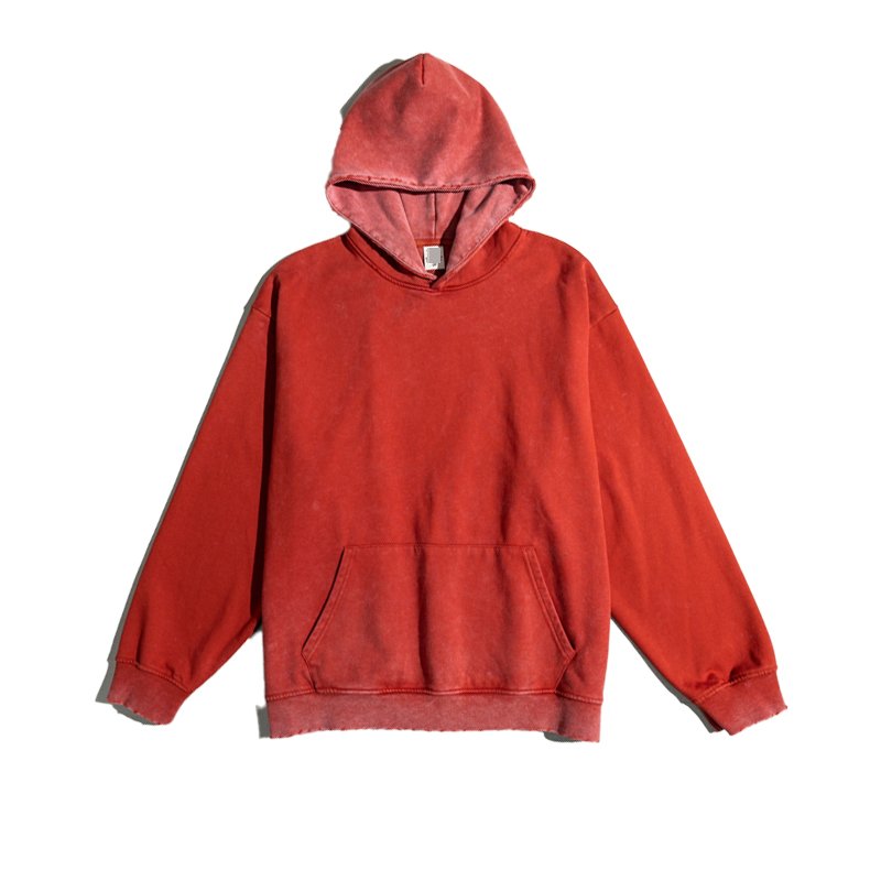 Custom logo vintage distressed hoodies oversized washed ripped hoodies for men high quality cotton puff printing hoodies
