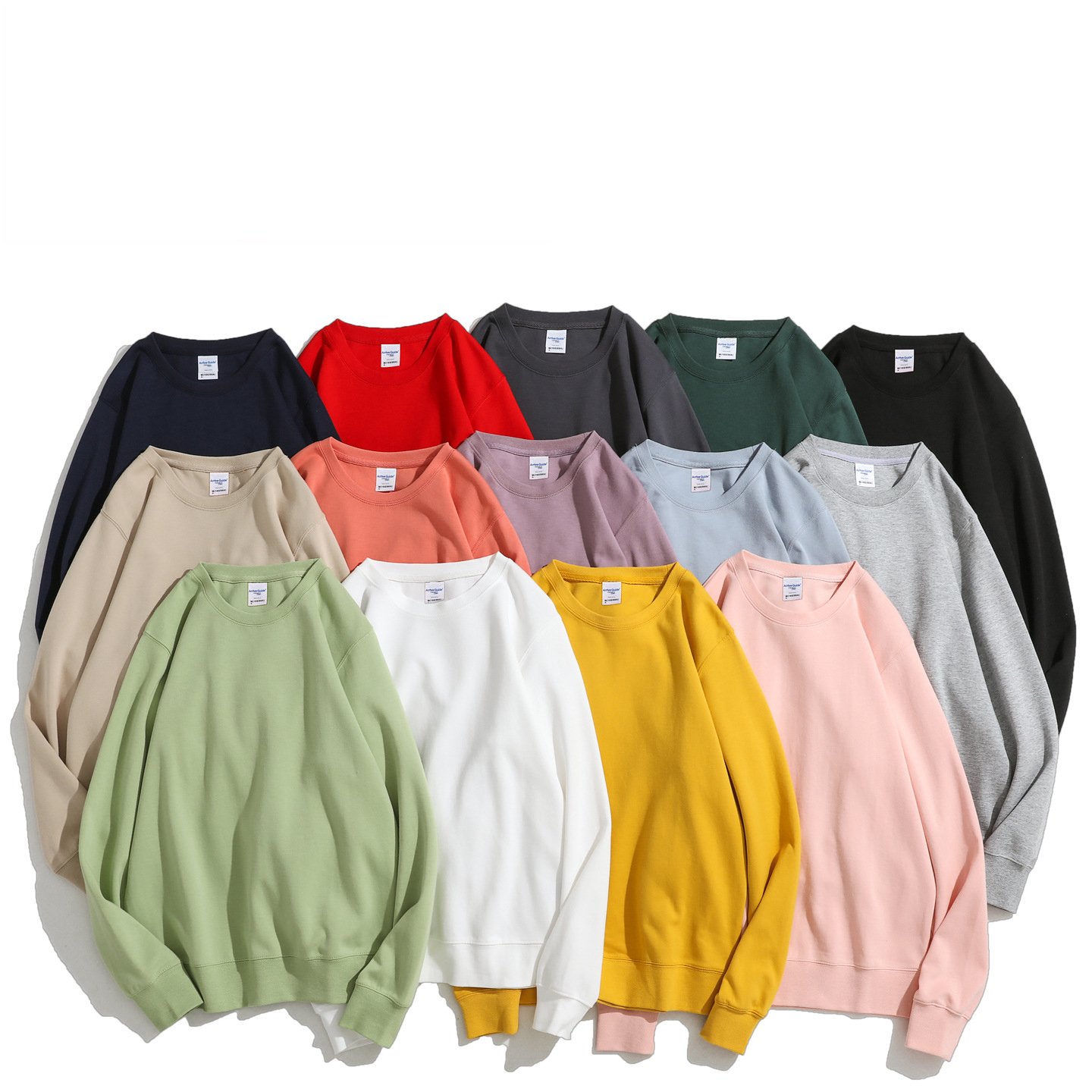 H5392 High Quality 22 Color 3XL 300g Cotton Drop Shoulder Oversized Crewneck Sweatshirt Plain Unisex Sweatshirt