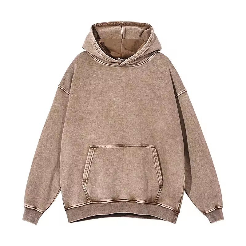 Wholesale Vintage Washed Hoodie Tie Dye 3d Print Acid Wash Hoodie Heavyweight Cotton French Terry Oversized Men's Hoodies
