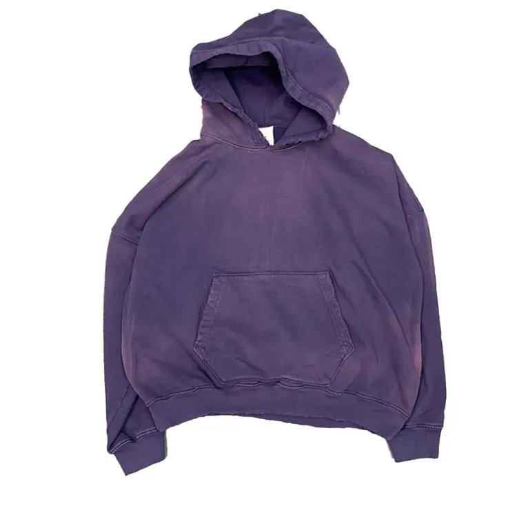 Wholesale Custom Stone Vintage Washed Hoodie Heavyweight Cotton French Terry Oversized Blank Acid Wash Men's Hoodies