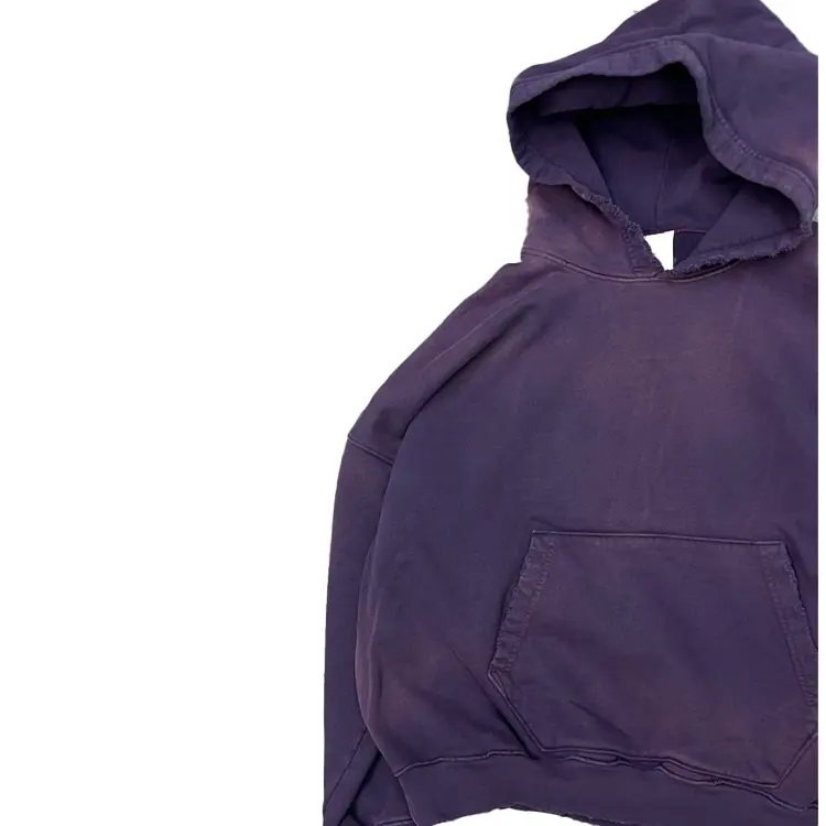Wholesale Custom Stone Vintage Washed Hoodie Heavyweight Cotton French Terry Oversized Blank Acid Wash Men's Hoodies