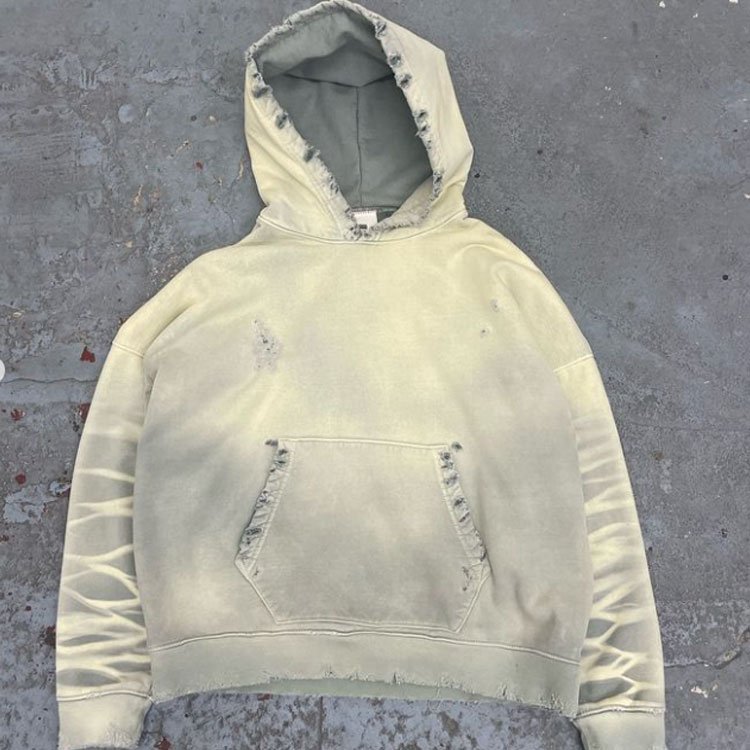 Fashionable 600 gsm pull over hoodies men heavy distressed wholesale hoodies oversized stone vintage washed hoodie blank