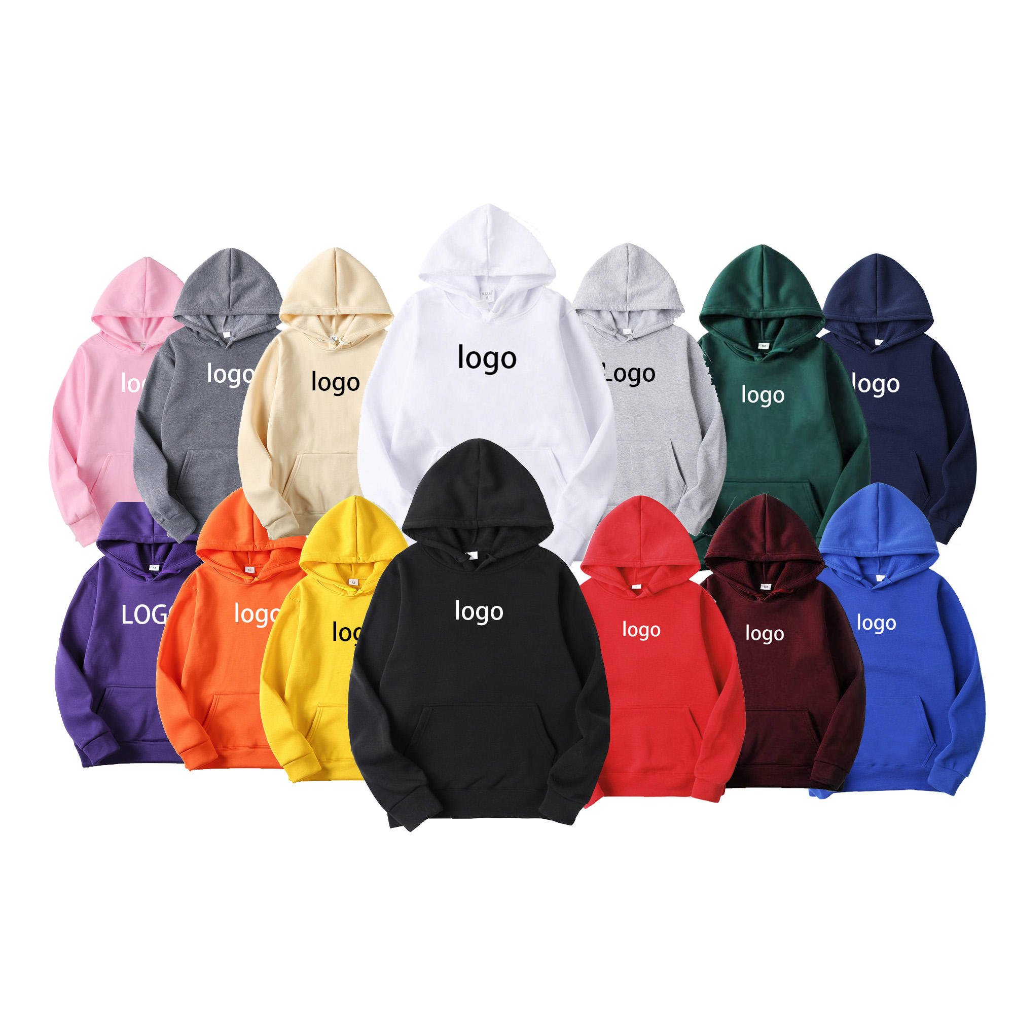 Wholesale Quality Heavyweight Cotton Men's Hoody Oversized Custom Print Luxury Puff Pullover Free Label Cotton Custom Hoodies