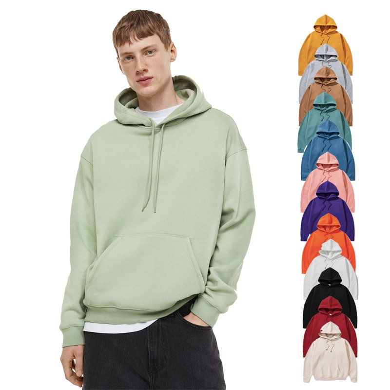 Custom logo 100% cotton men pullover hoodie sweatshirts jogger clothing blank oversize hoodie unisex plus size men's hoodies