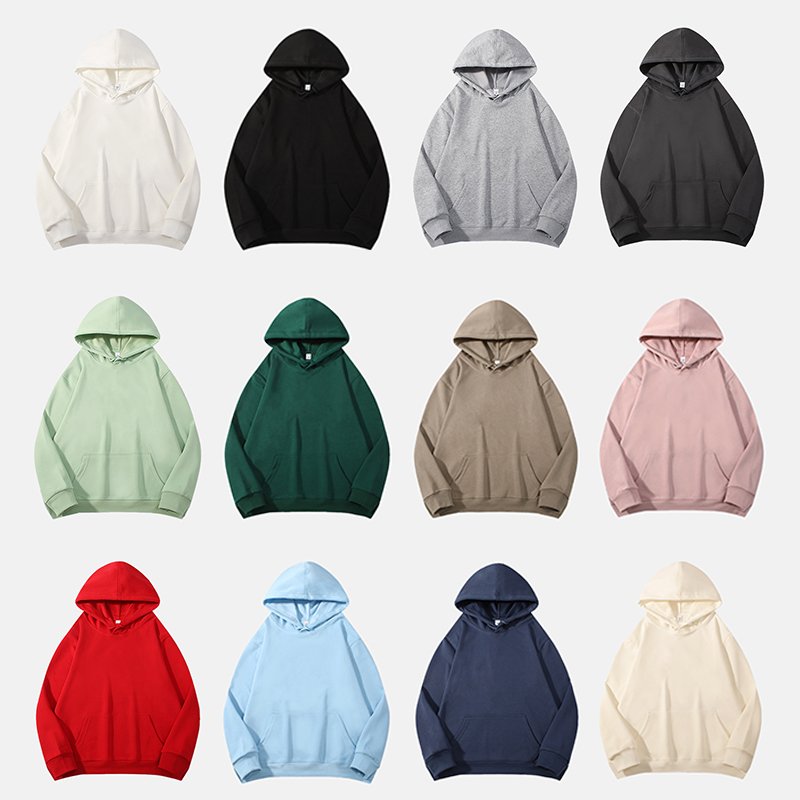 Custom Design 320 Gram Heavyweight Oversized Sweatshirt Multi-color Solid Essentials Men's Hoodie
