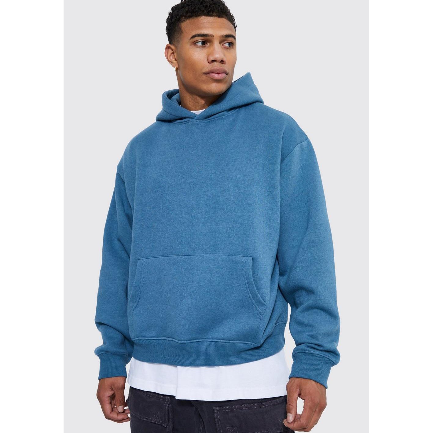 2024 custom printed embroidered 100%cotton heavy weight blank cropped oversized heavyweight plus size men's hoodies sweatshirts