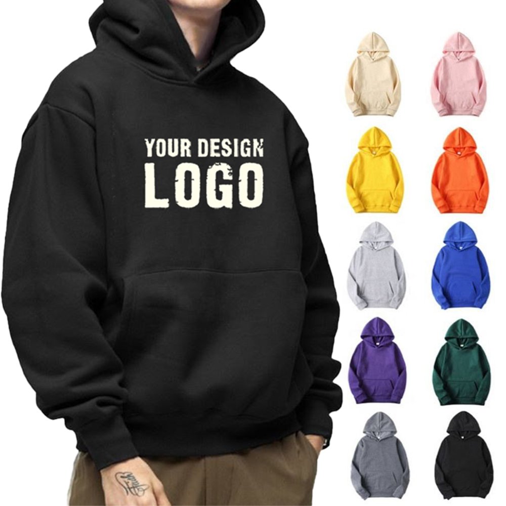 Luxury Hip Hop Plain Hoodies Men Blank Various Colored 100% Cotton Hoodie Streetwear Oversized Heavy Cotton Heavyweight Hoodies