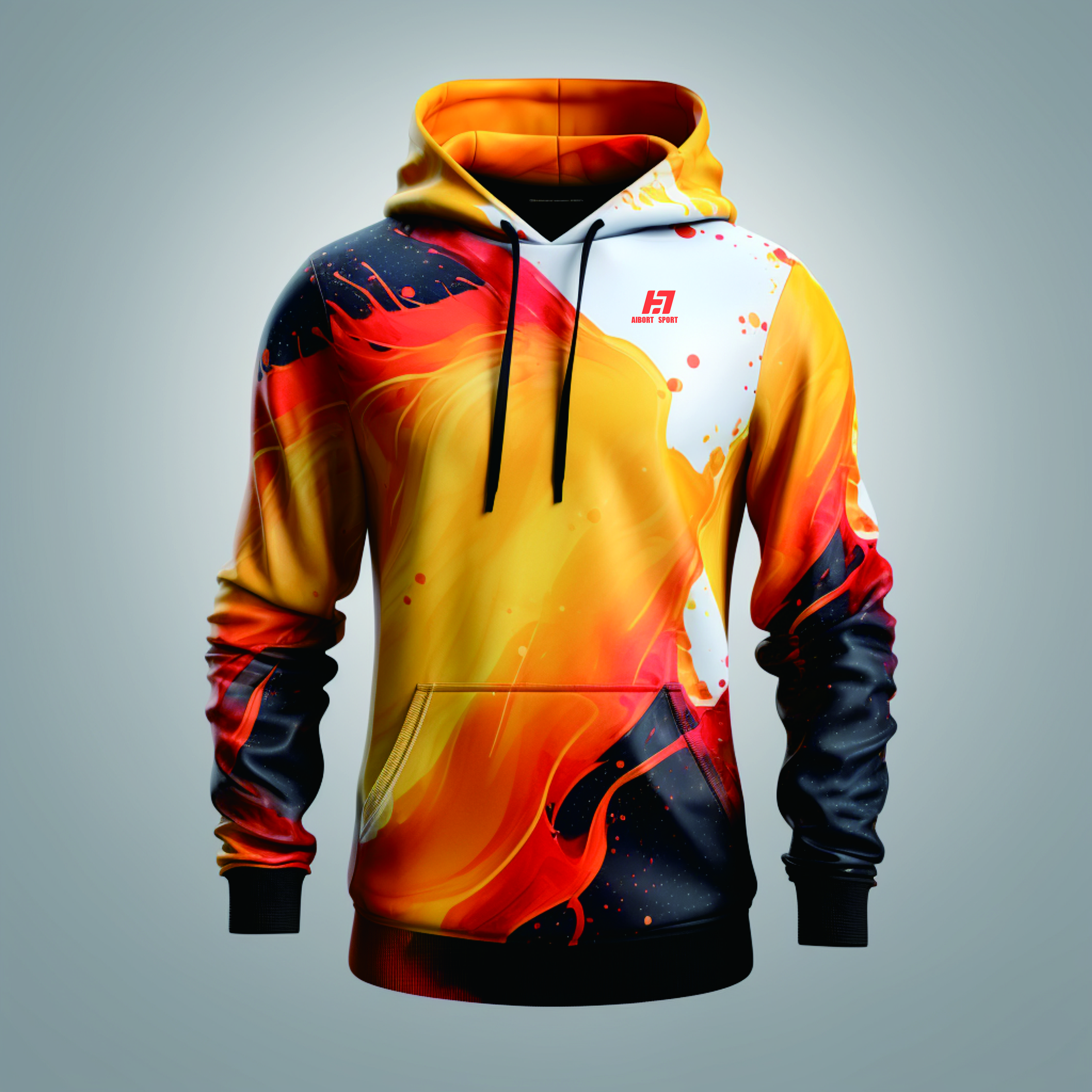 Aibort No Pockets Hoodie Logo Oversized Sublimation Unisex Men's Hoodies Fleece Custom Logo Unisex Blank Hoodie 100% Cotton/