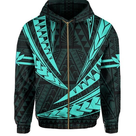 Factory Price Polynesian Samoan Tribal Design Custom With Zipper Mens Oversize Casual Hooded Sweatshirt boy tops