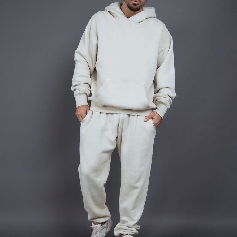 400gsm heavyweight custom men's 2pieces in one set hoodies oversized blank sweatpants and hoodie set pullover unisex hoodies