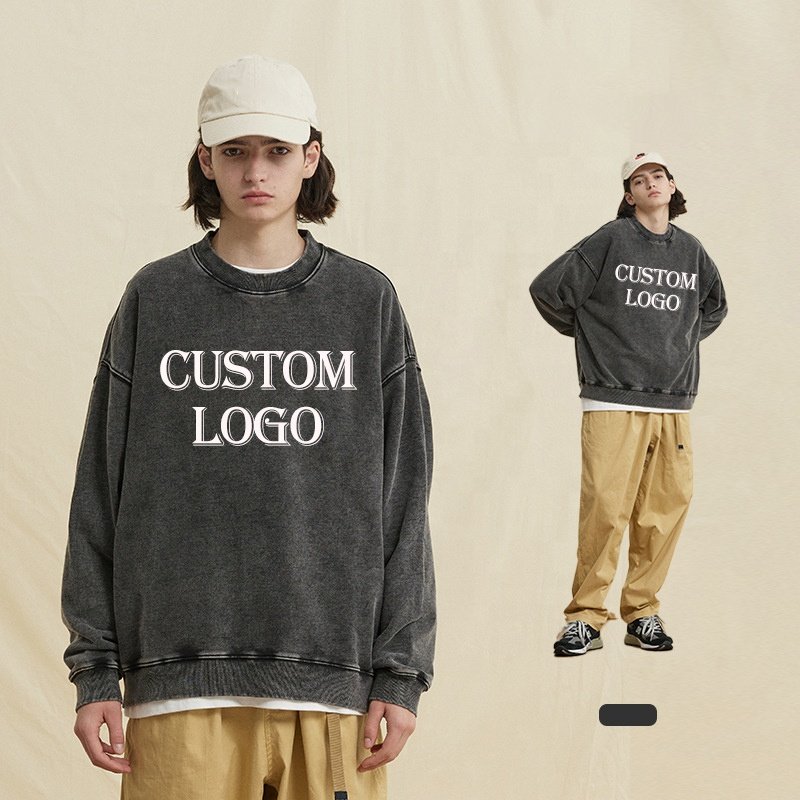 New Fashion Custom Men's Hoodies Streetwear Vintage Acid Wash Pullover High-Grade 400 GSM Hoodie Man
