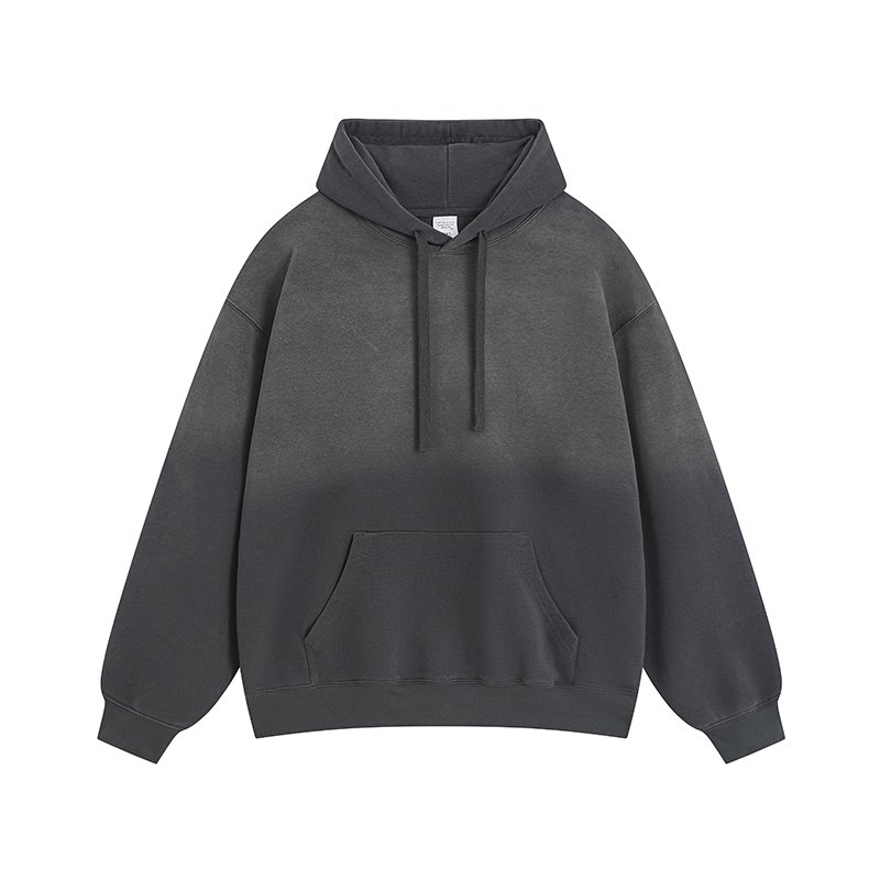 custom logo terry hoodie Blank Vintage Acid Wash Hoodie oversized 370gsm heavy cotton hoodie