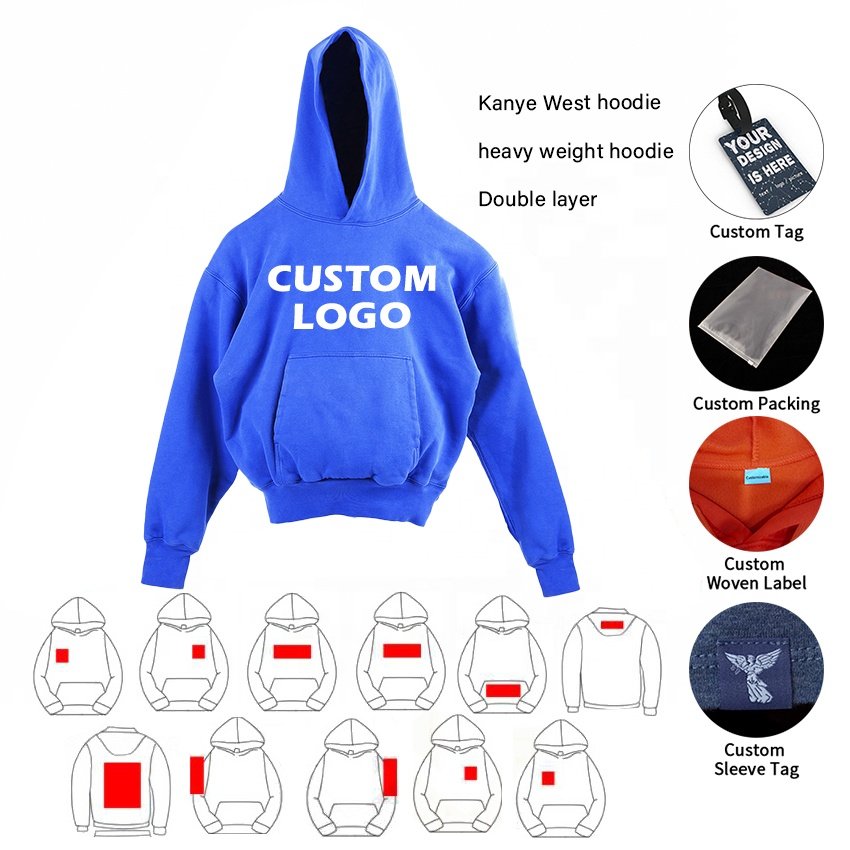 Ultra Heavy Weight Boxy Fit 500 Gsm 500gsm Custom Blank Unisex Oversized Heavyweight 100% Cotton No String Double Layer Hoodie