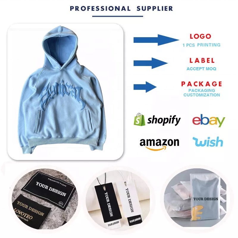 High Quality Blank Thick Hoodie French Terry Cotton Luxury Heavy Weight Oversized Hoodies Custom Logo Men's Hoodies&sweatshirts