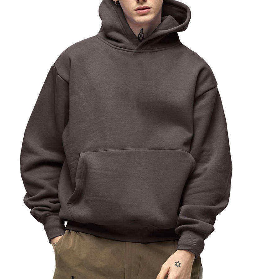 Wholesale Custom Thermal Hoodies Embroidery Logo Unisex Streetwear Pullover Men's Hoodies Sweatshirts Blank Men Hoodies