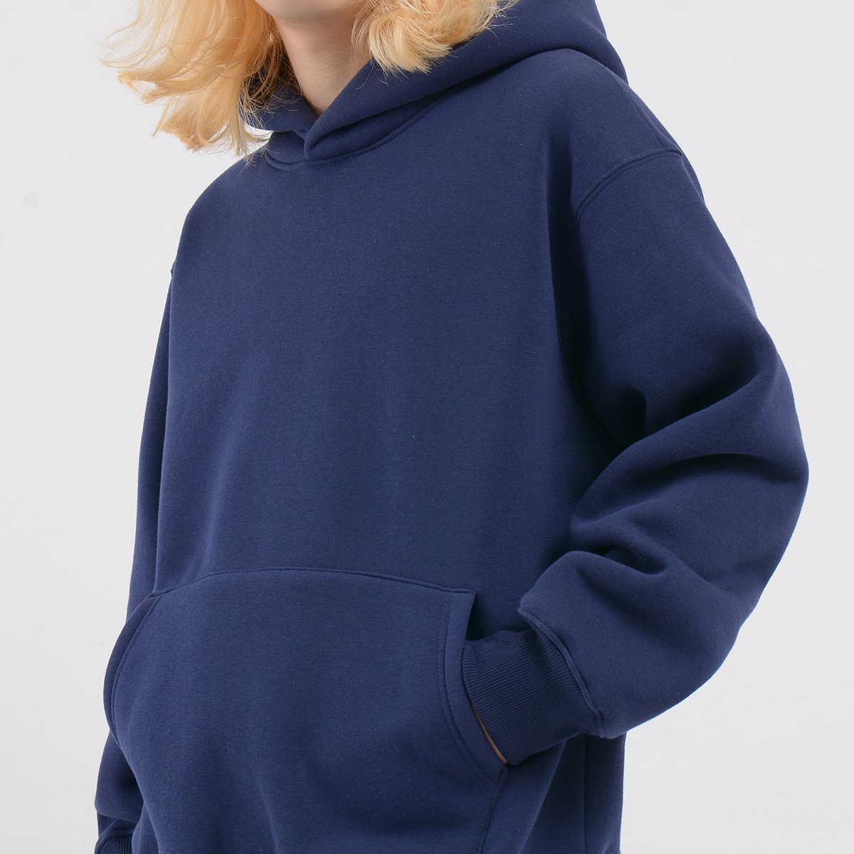 500g Hoodie Pullover Sweatshirt Embroidered Unisex Heavyweight Fleece Drop Shoulder Pocket Sweatshirt Puff Printing Hoodi