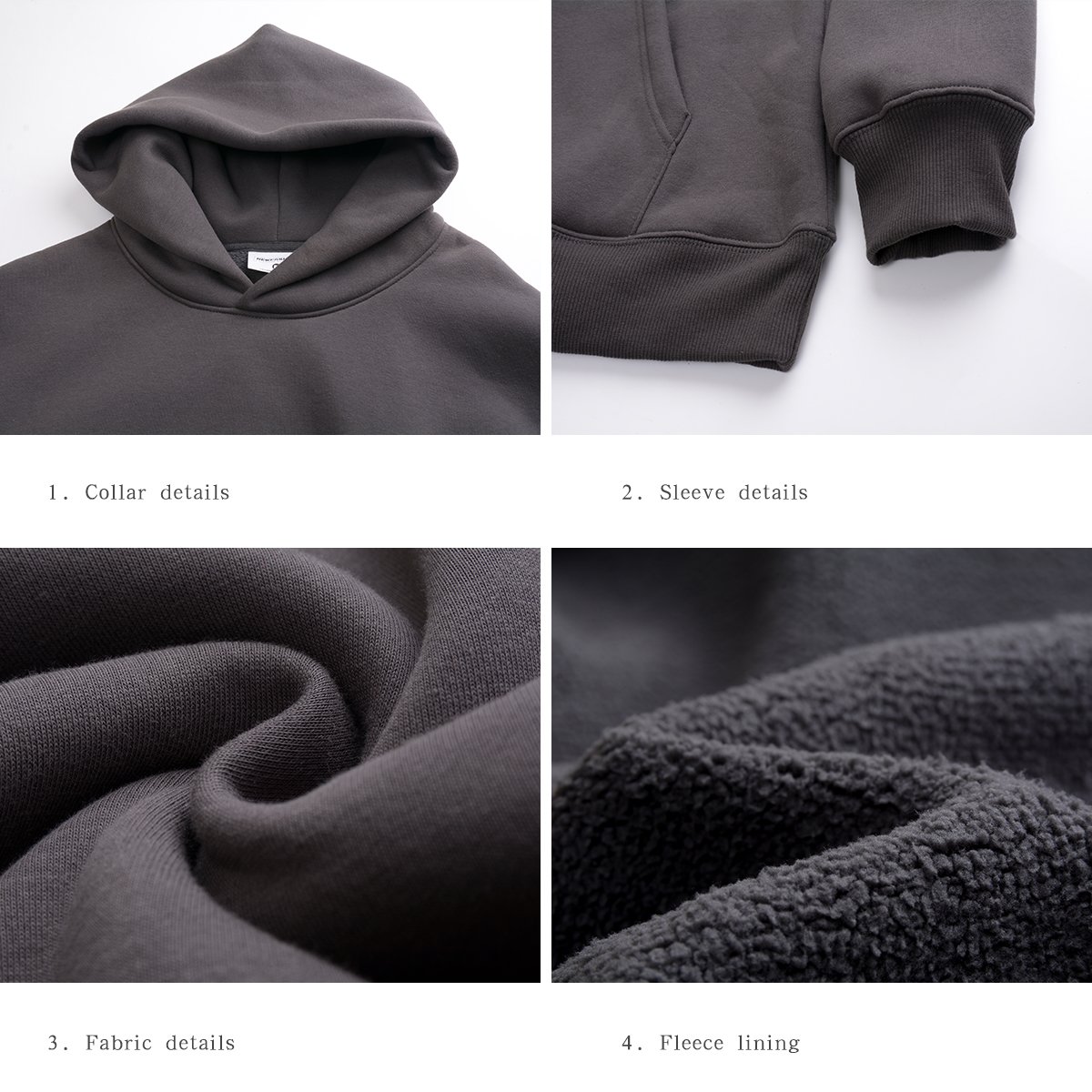 500g Hoodie Pullover Sweatshirt Embroidered Unisex Heavyweight Fleece Drop Shoulder Pocket Sweatshirt Puff Printing Hoodi