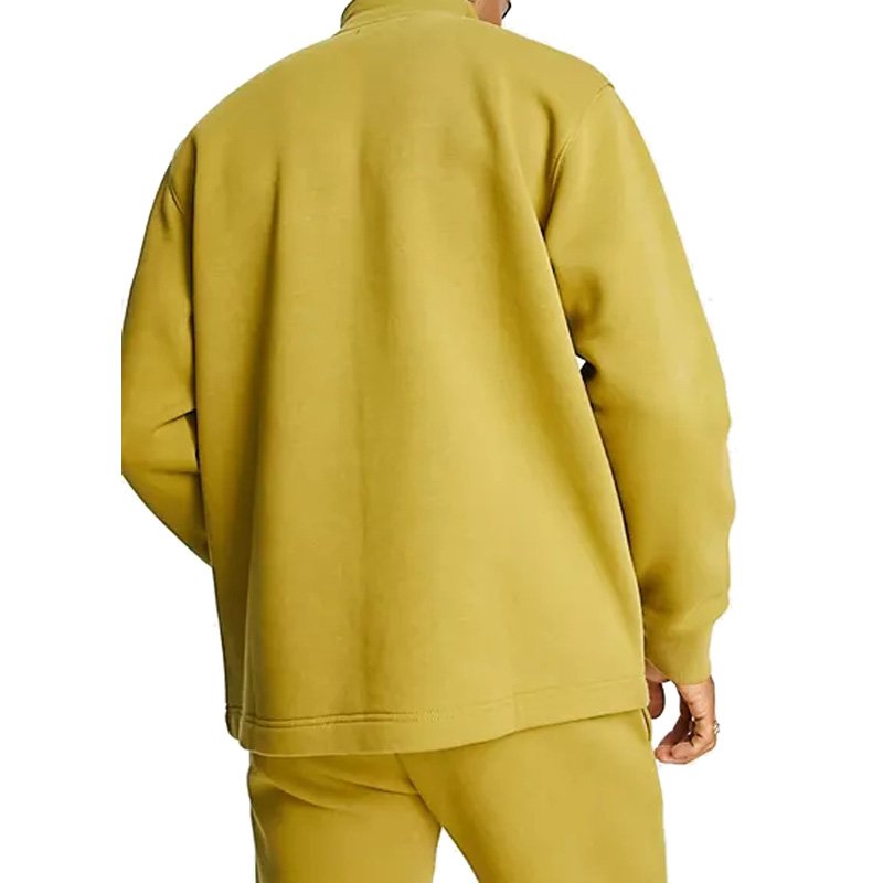 New arrival oversize men's clothing streetwear 100% cotton custom logo casual long sleeve half zip sweatshirt for men