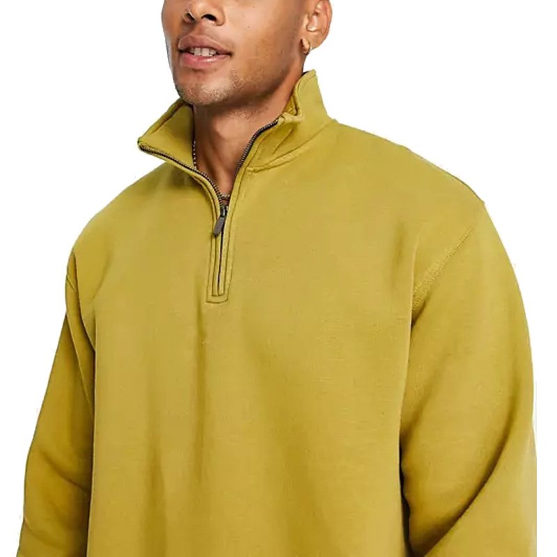 New arrival oversize men's clothing streetwear 100% cotton custom logo casual long sleeve half zip sweatshirt for men