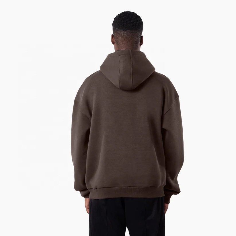 Wholesale Custom Logo French Terry Hoodie Oversized No String XS Size Puff Printing on Fleece Fabric for Men in Spring