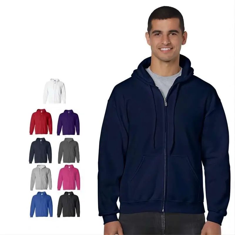 OEM wholesale high quality plus size men's hoodie full zip custom printed logo hoodie for men and women