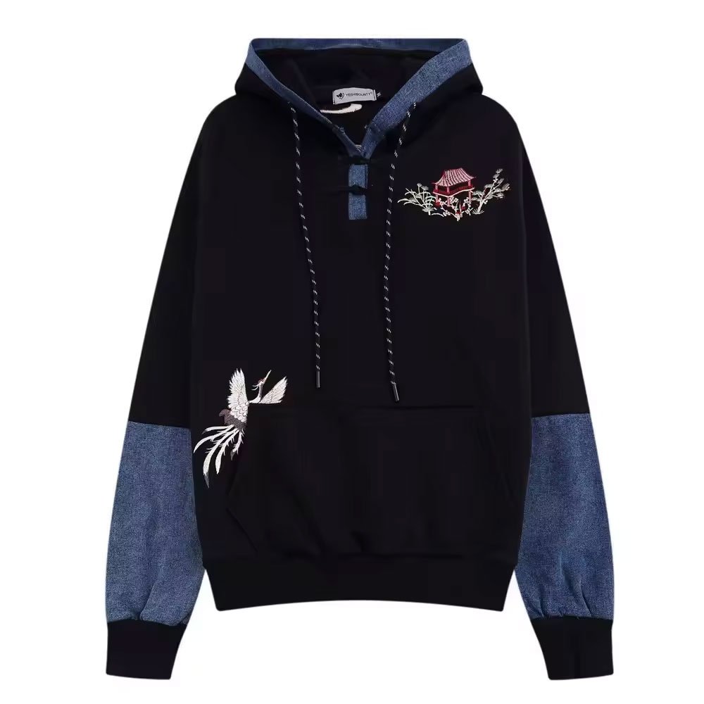 Men Hoodie Sweatshirt Spring and Autumn Men Embroidery Hoodie Sweatshirt Men's Solid Color Long Sleeve Hoodies