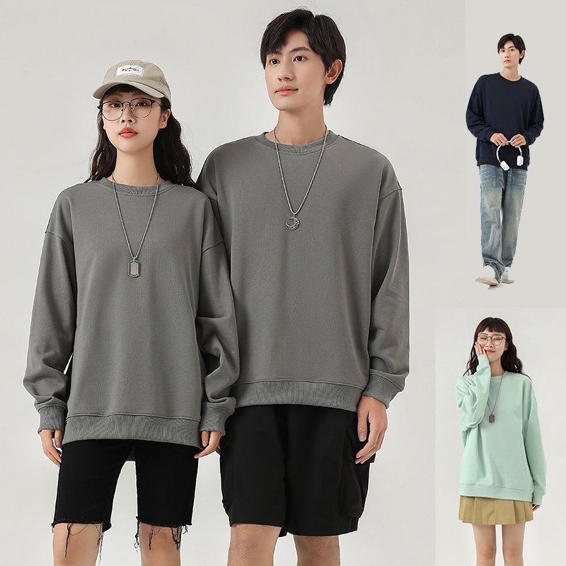 Custom High Quality 380gsm French Terry Crewneck Sweatshirt Unisex Print Oversized Men's Hoodie OEM Options