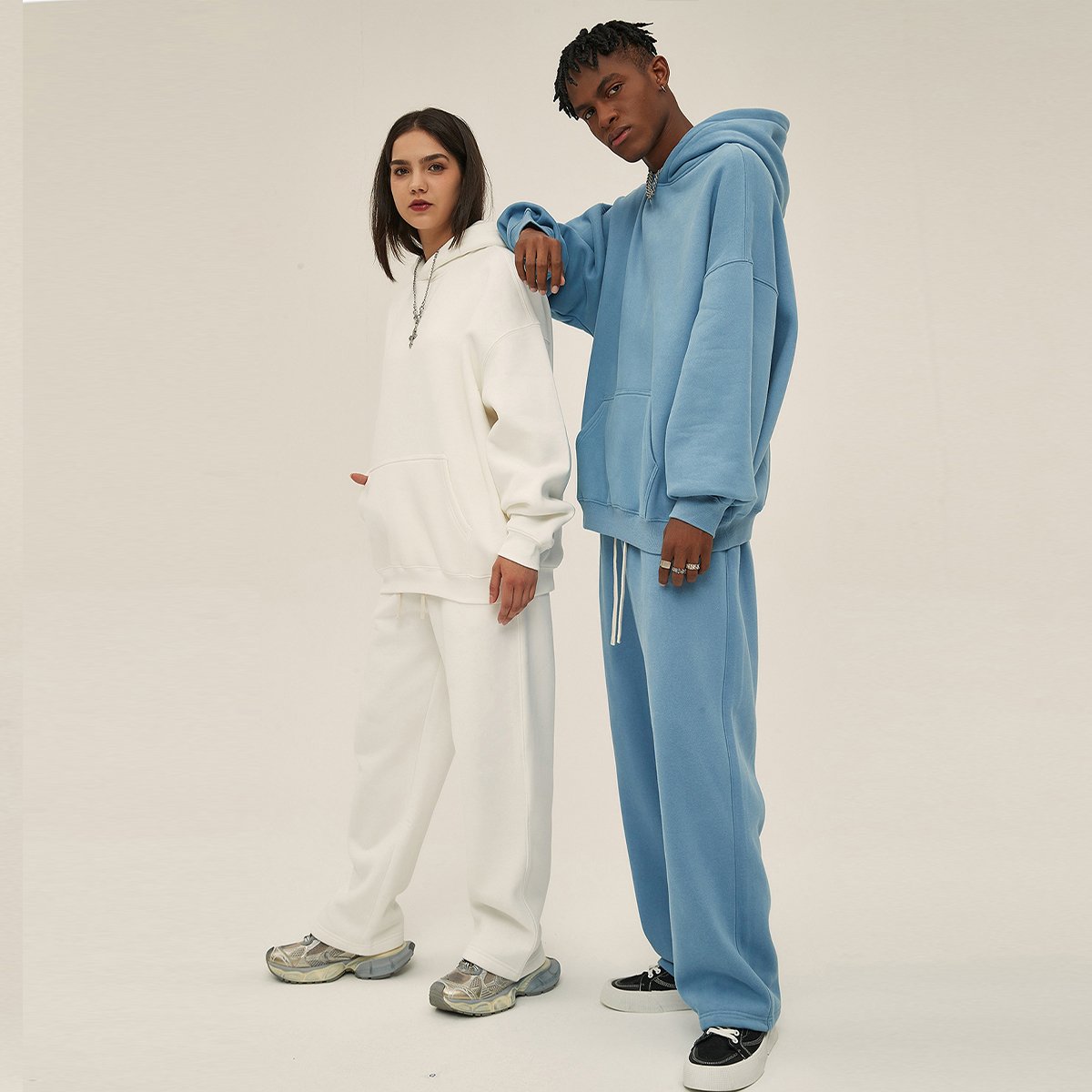 Custom 3d Puff Print Street Running Sweatpants And Hoodie Set Unisex Wholesale Hoodie And Sweatpants Jogger Set Men