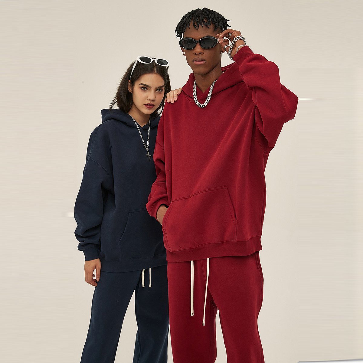 Custom 3d Puff Print Street Running Sweatpants And Hoodie Set Unisex Wholesale Hoodie And Sweatpants Jogger Set Men