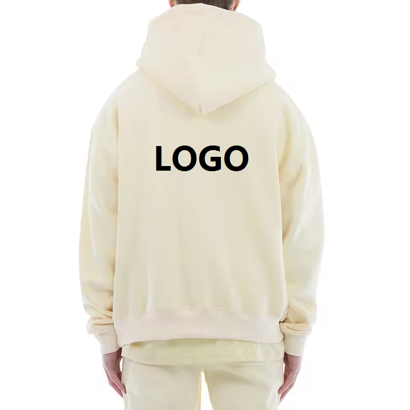 Wholesale customization Cotton French Terry Oversize Hoodie Drop Shoulder Plain Blank Custom men's hoodies & sweatshirts