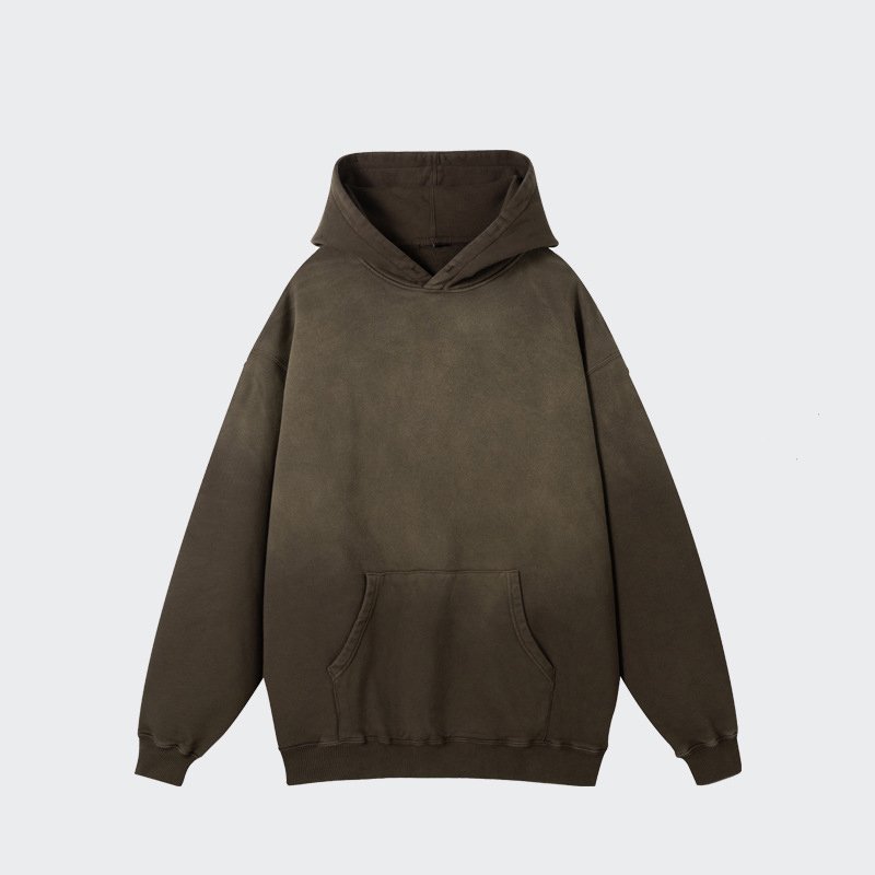 420G Heavyweight Pure Cotton Men's Hoodies Sweatshirts Acid Wash Make Old Casual Hoodies
