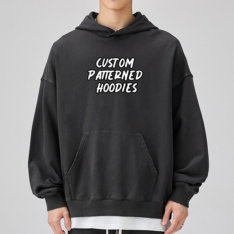 Custom Logo Anime Hoodies for Men 100% Cotton Oversized Fleece Sweatshirts Unisex Jogger Clothing Men's Hoodies Blank Design