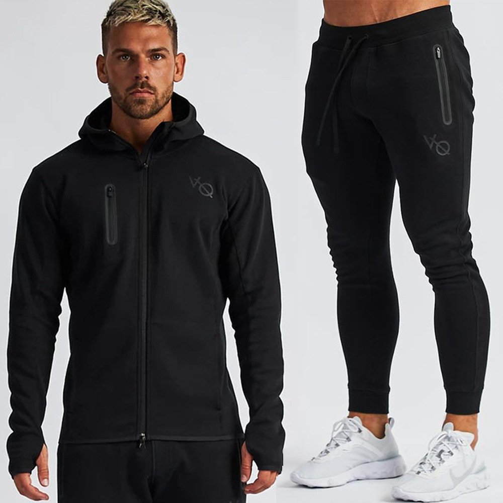Men's zipper quick-drying wear athletic workwear men's hoodies and sweatshirts high thread count men's training wear sets