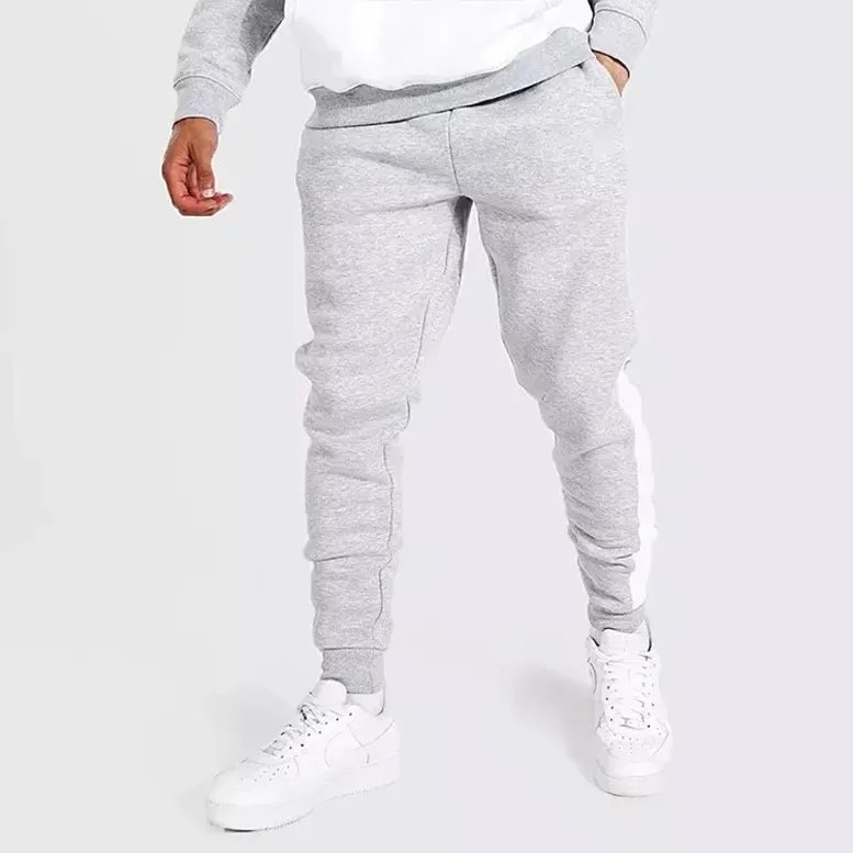 100% Cotton Print Tech Fleece Hoodie Patchwork Baggy Men Tracksuit Custom Heavyweight Men's Two Pieces Jogger Pants Sets