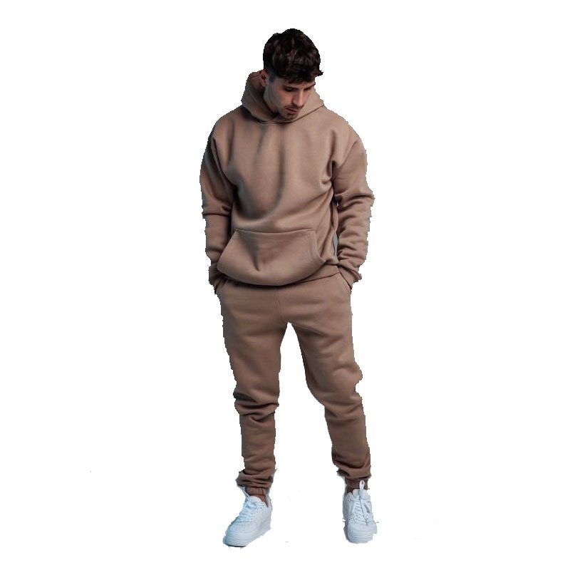 Wholesale Custom Logo High Quality Oversized Polyester Unisex Fleece Jogger Sweatsuit Sportswear Blank Men Tracksuit Set
