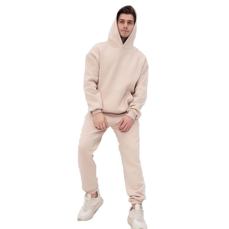 Wholesale Custom Logo High Quality Oversized Polyester Unisex Fleece Jogger Sweatsuit Sportswear Blank Men Tracksuit Set