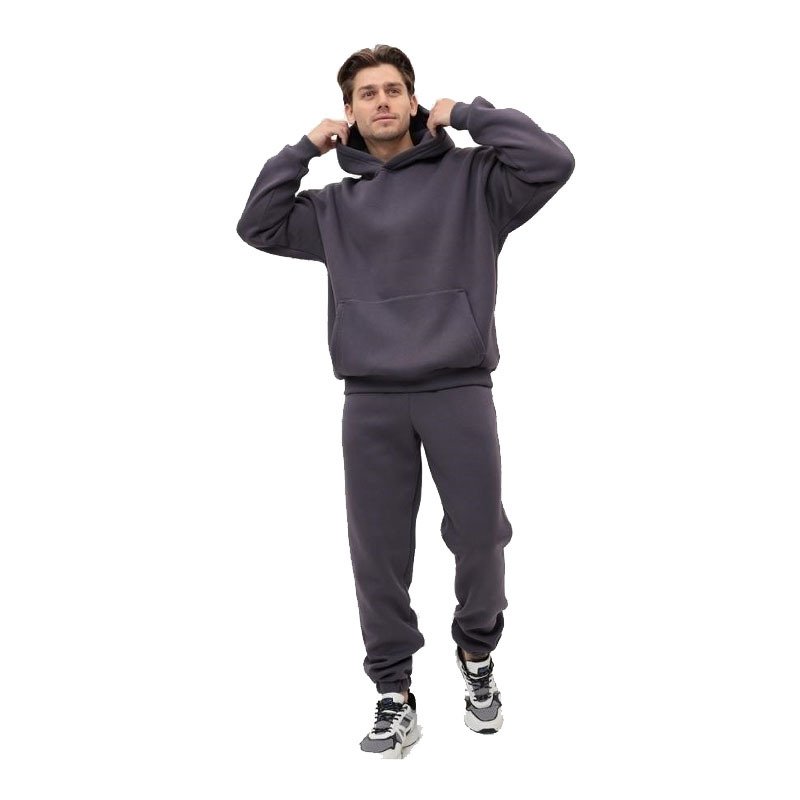 Wholesale Custom Logo High Quality Oversized Polyester Unisex Fleece Jogger Sweatsuit Sportswear Blank Men Tracksuit Set